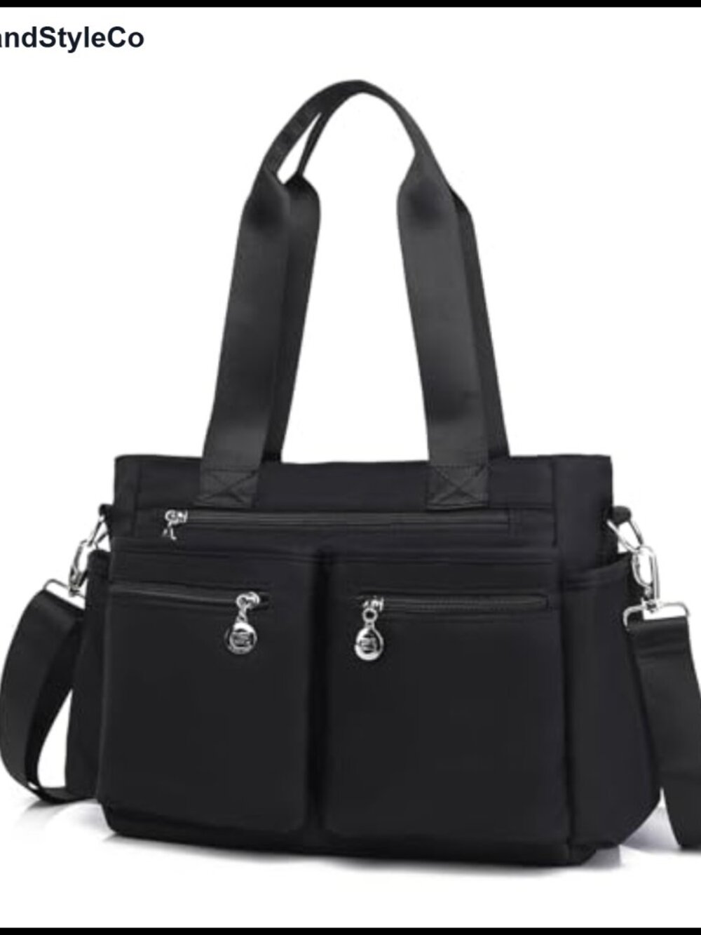 Waterproof Nylon Tote Bag for Women, Multi Pockets Crossbody Purse Work Travel